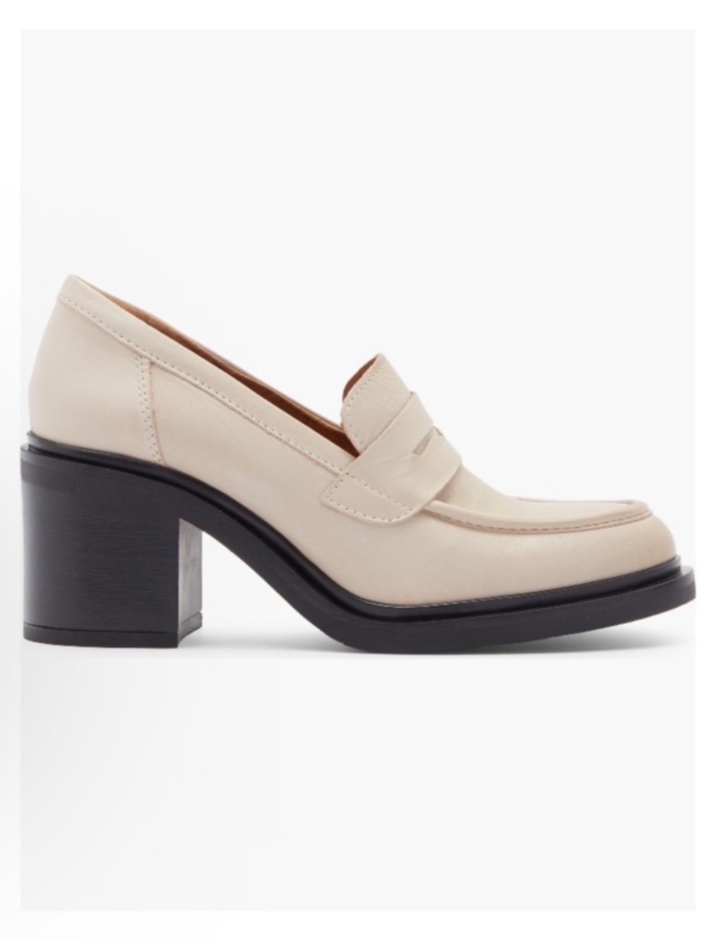 Miz Mooz Block Heel Leather Penny Loafers 41/10